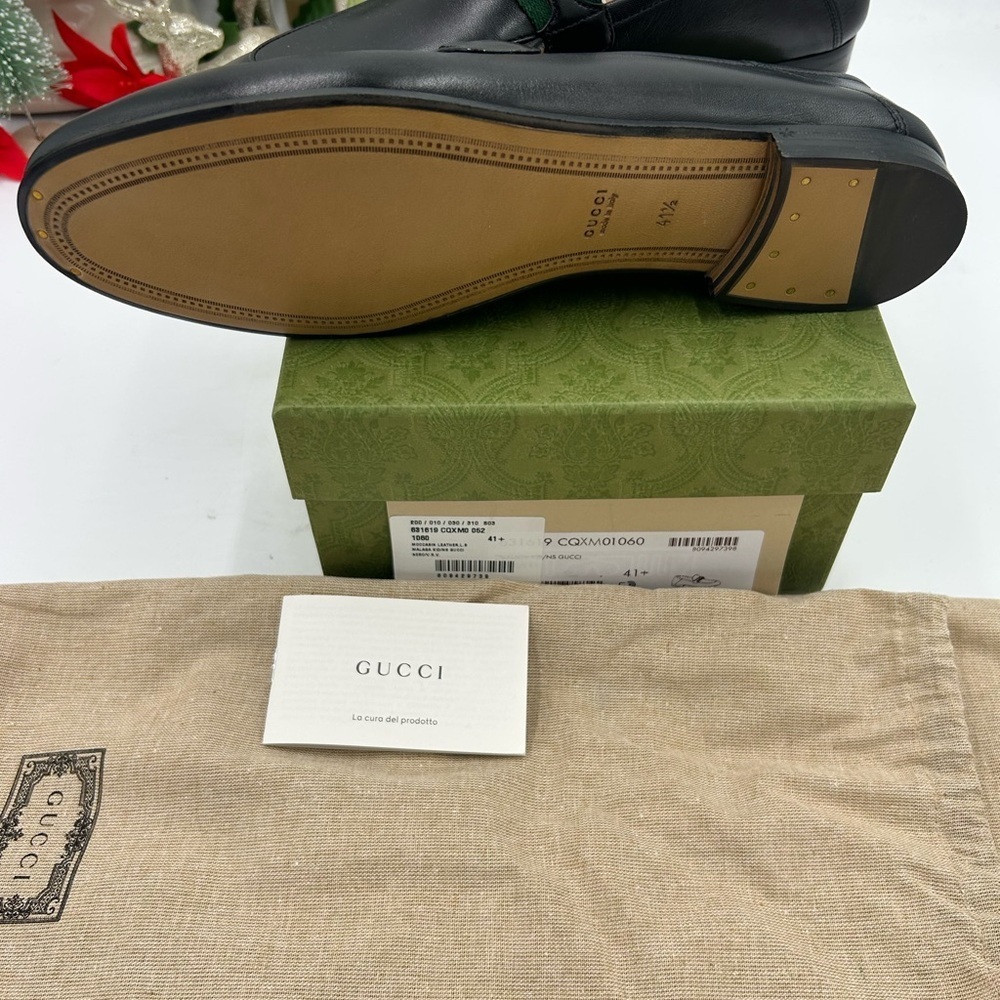 Women's Gucci, jordaan leather loafers size 41.5 made in Italy - Picture 5 of 10